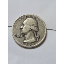 Moeda dos Estados Unidos USA quarter dollar 1943 prata