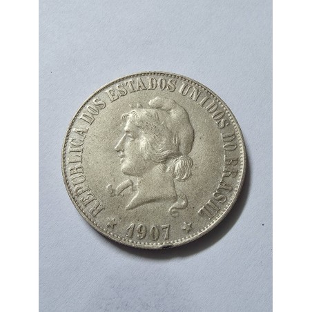 Moeda Brasil 2000 reis 1907 XX gramas