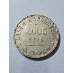 Moeda Brasil 2000 reis 1907 XX gramas