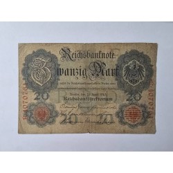 Cédula da Alemanha 20 marcos 1910 BC-MBC