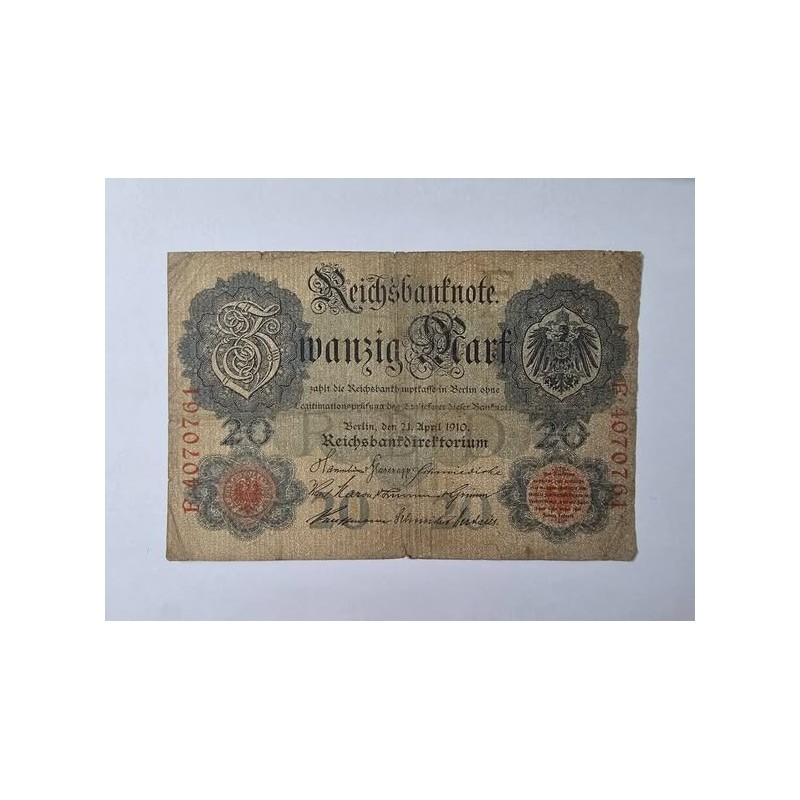 Cédula da Alemanha 20 marcos 1910 BC-MBC