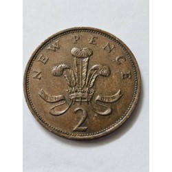Moeda 2 New Pence Inglaterra 1976 - Rainha Elizabeth II