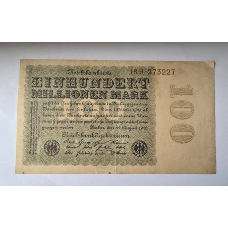 Cédula da Alemanha 100 milhões de marcos 1923 Soberba