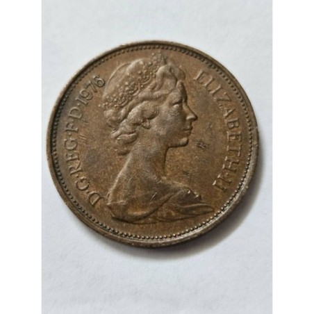 Moeda 2 New Pence Inglaterra 1976 - Rainha Elizabeth II