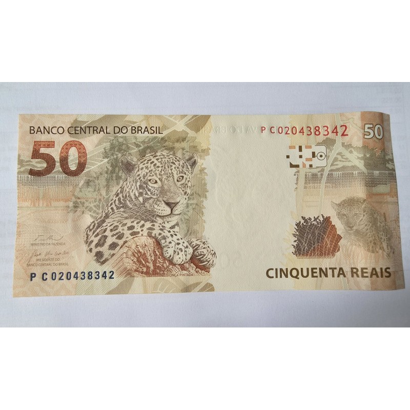 Cédula Brasil 50 reais PC FE