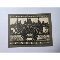 Cédula Notgeld Alemanha Município Munster 50 pfenning FE