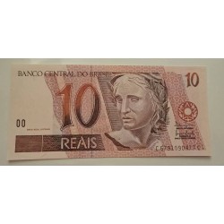 Cedula Brasil 10 reais C295 FE primeira família
