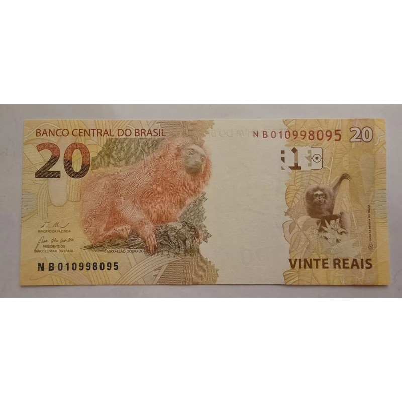 Cedula  Brasil 20 reais NB FE