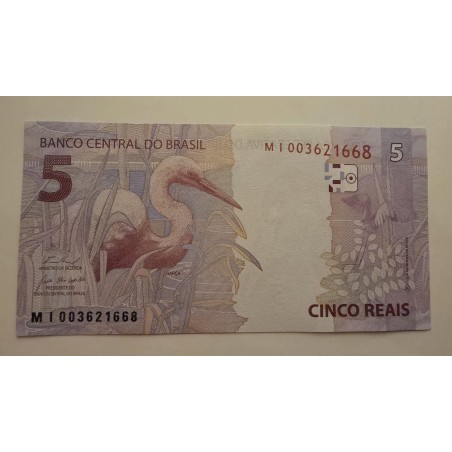 Cédula Brasil 5 reais MI FE