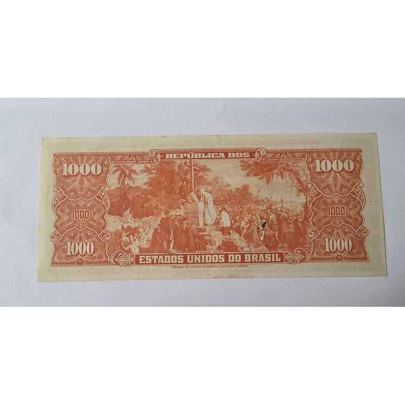 Cédula Brasil 1000 cruzeiros C104 soberba autografada Rara