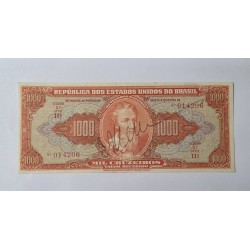 Cédula Brasil 1000 cruzeiros C104 soberba autografada Rara