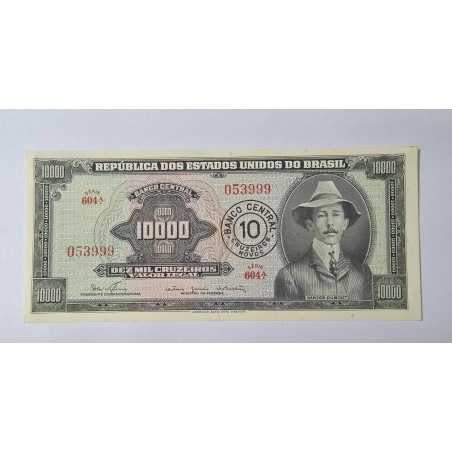 Cédula Brasil 10 cruzeiros novos C124a Soberba