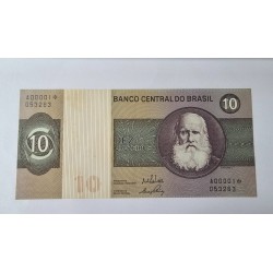 Cédula Brasil 10 cruzeiros C137a Asterisco Soberba