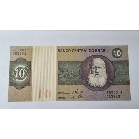 Cédula Brasil 10 cruzeiros C137a Asterisco Soberba
