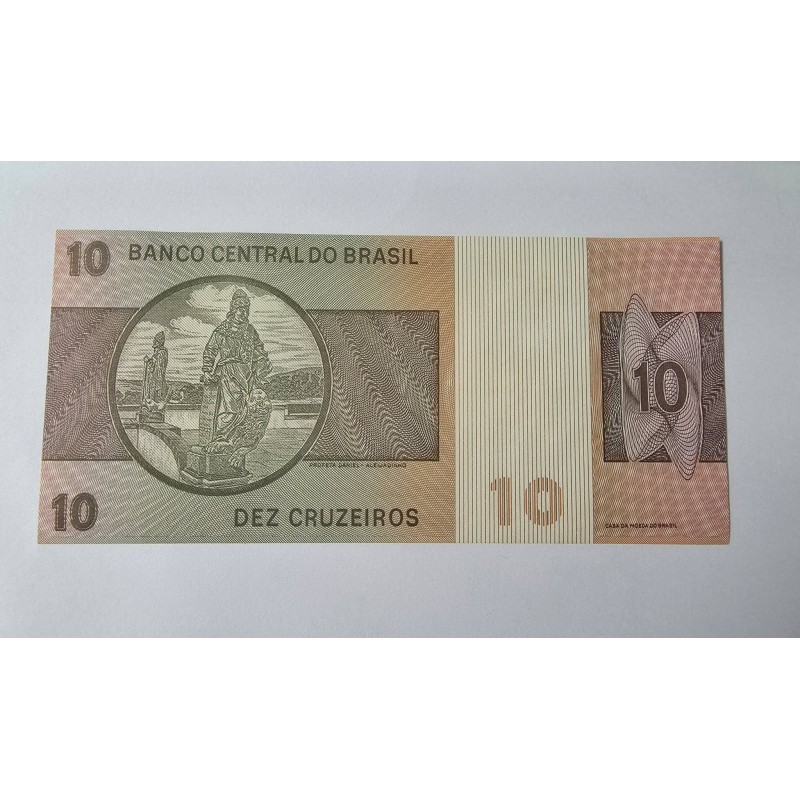Cedula Brasil 10 cruzeiros C139a Asterisco FE