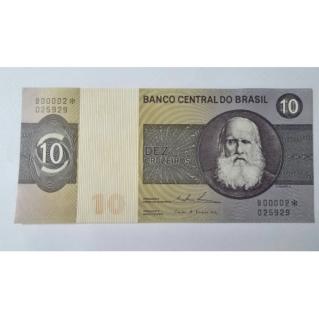 Cedula Brasil 10 cruzeiros C139a Asterisco FE