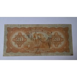 Cédula Brasil 20 cruzeiros C004 carimbo Rosácea Mbc