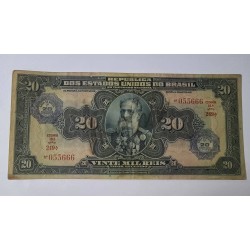 Cédula Brasil 20 cruzeiros C004 carimbo Rosácea Mbc