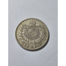 Moeda brasil império 500 reis 1868 Mbc prata Dom Pedro II