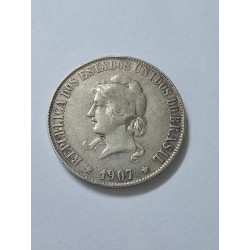 Moeda Brasil republica 2000 reis 1907 XX gramas prata MBC