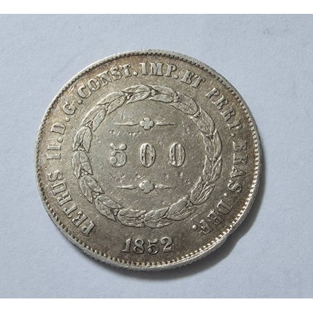 Moeda Brasil Império 500 reis 1852 Mbc