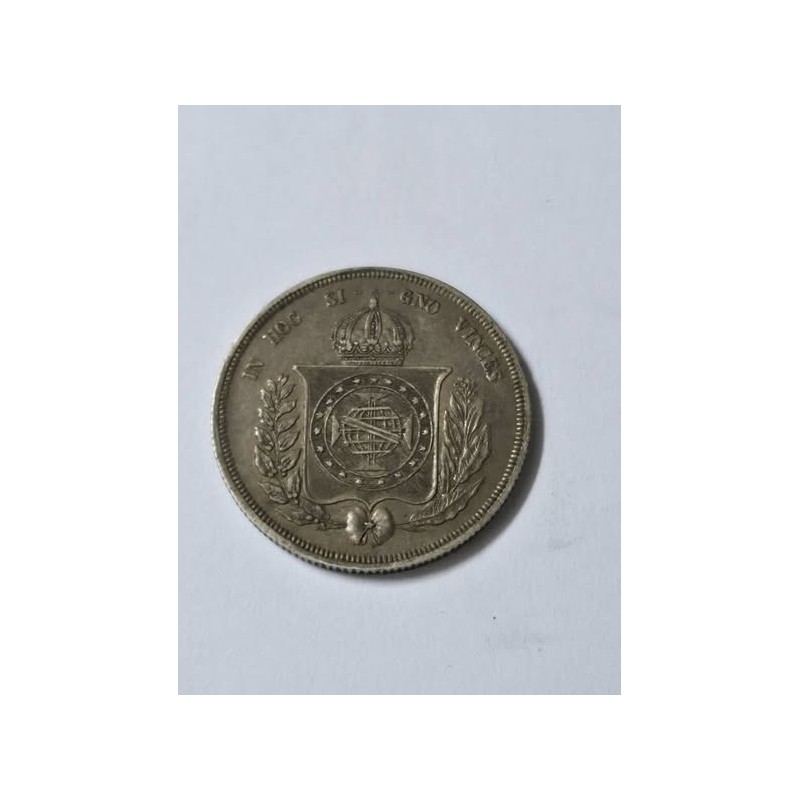 Moeda Brasil 500 reis 1857 MbcS prata imperio MBCS