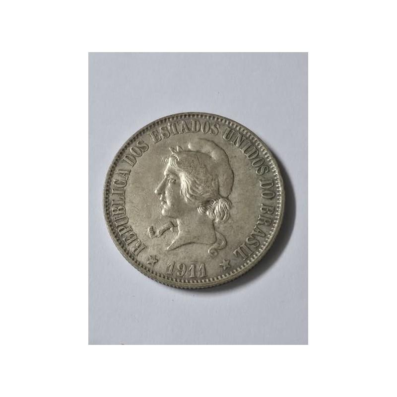 Moeda Brasil 2000 reis 1911 XX Gramas prata MBC-S