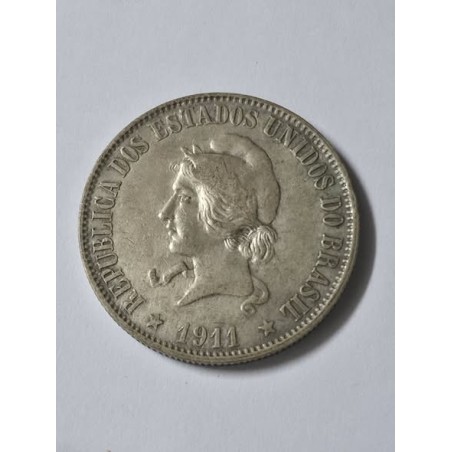 Moeda Brasil 2000 reis 1911 XX Gramas prata MBC-S