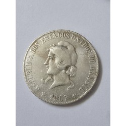 Moeda Brasil republica 2000 reis 1907 XX gramas Mbc