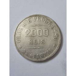 Moeda Brasil republica 2000 reis 1907 XX gramas Mbc