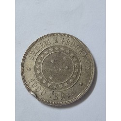 Moeda Brasil republica 1000 reis 1889 Mbc