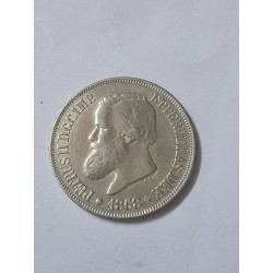 Moeda  Brasil império 500 reis 1868 prata Mbc
