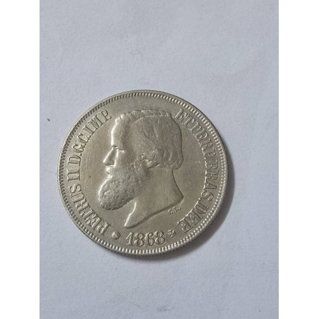 Moeda  Brasil império 500 reis 1868 prata Mbc