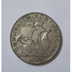 Moeda de Portugal 5 escudos 1946 prata