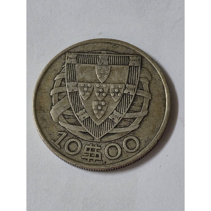 Moeda de Portugal 10 escudos 1932 prata 835 12g