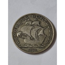 Moeda de Portugal 10 escudos 1932 prata 835 12g