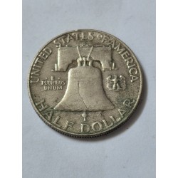 Moeda dos Estados Unidos USA half dollar 1963 prata