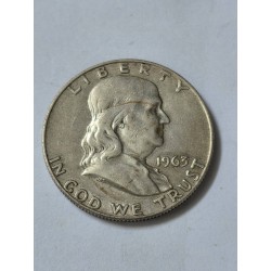Moeda dos Estados Unidos USA half dollar 1963 prata