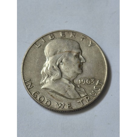 Moeda dos Estados Unidos USA half dollar 1963 prata