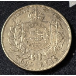 Moeda Brasil 2000 reis 1889 império MBC-S