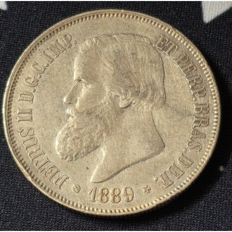 Moeda Brasil 2000 reis 1889 império MBC-S