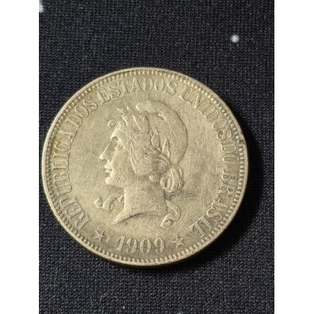 Moeda Brasil  1000 reis 1909 X gramas MBC