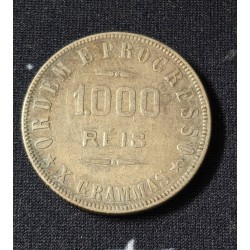 Moeda Brasil  1000 reis 1909 X gramas MBC