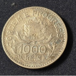 Moeda Brasil 1000 reis 1913 estrelas soltas prata MBC-S