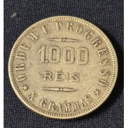 Moeda Brasil 1000 reis 1911 X gramas MBC