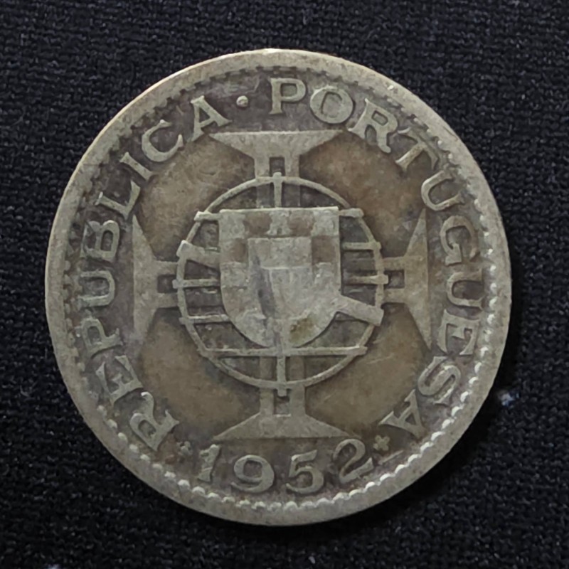 Moeda de Guiné 10 escudos 1952 prata