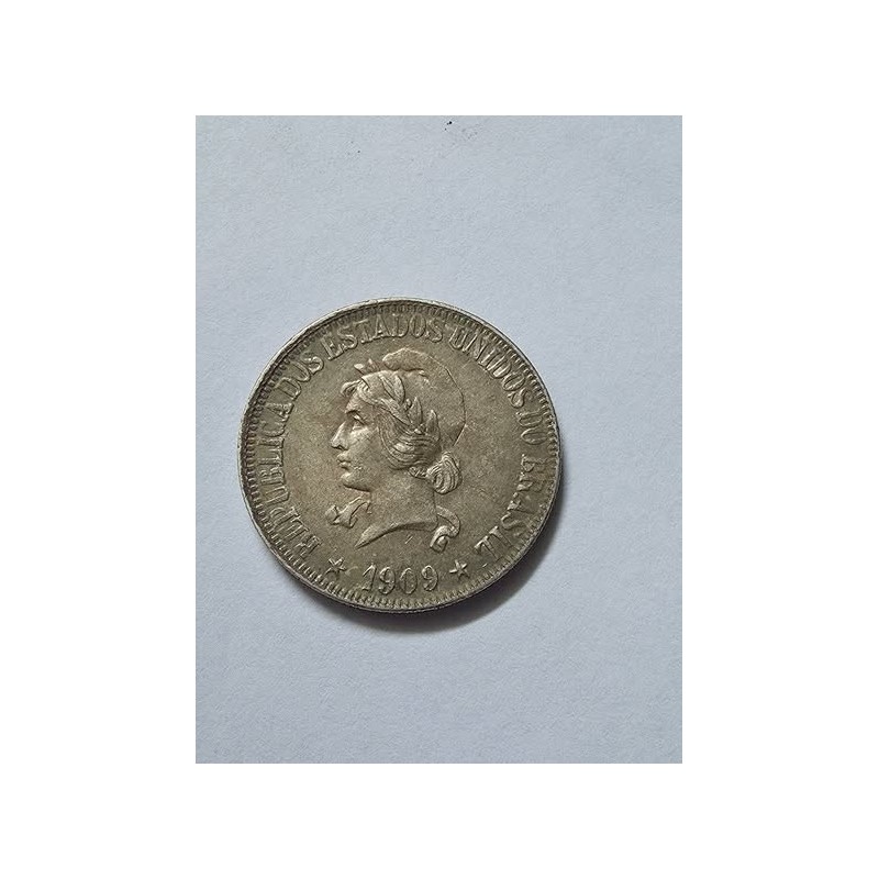 Moeda Brasil 1000 reis 1909 soberba X gramas prata