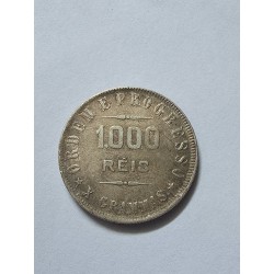 Moeda Brasil 1000 reis 1909 soberba X gramas prata