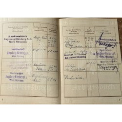 Alemanha segunda guerra mundial antiga carteira de trabalho Nurnberg