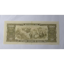 Cédula Brasil 200 cruzeiros C098 Soberba Dom Pedro I